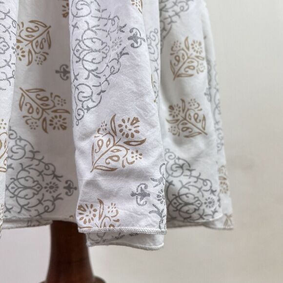 Sundance Maxi Dress Short Sleeve Size Large White Cream Tassel Tiered Boho - Picture 10 of 13